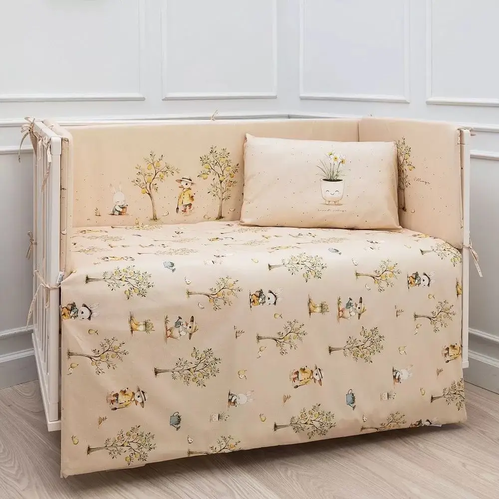 Комплект 6 предметов для прямоугольной кроватки Lappetti village, бежевый