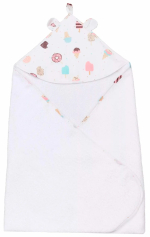 Фотография товара Полотенце детское с уголком AmaroBaby Cute Love Эскимо белый 90х90 см
