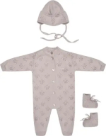 Фотография товара Комплект Лилия 3 предмета, р. от 3 до 6 месяцев, цвет серый муссон