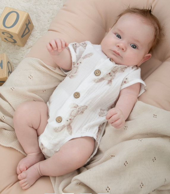 Фотография товара Боди с коротким рукавом new "Муслин", зайки (р. 18 (рост 56-62 см))