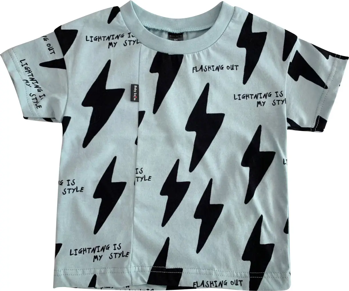 Футболка Baby boom Молнии пыльный голубой 104