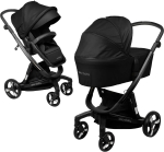 Коляска детская из экокожи 2 в 1 Amarobaby Tutum, чёрная