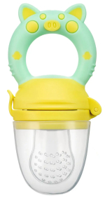 Фотография товара Ниблер для прикорма с силиконовой сеточкой ROXY KIDS Piggy мятно-жёлтый