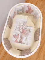 Фотография товара Комплект в кроватку AmaroBaby Forest Friends 17 предметов: 5+12 подушек бортиков, бежевый