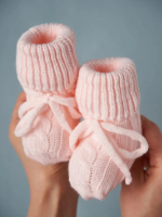 Фотография товара Носочки вязаные Little Star с завязками розовый 10 см