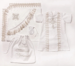 Фотография товара Комплект крестильный Осьминожка для мальчика 4 предмета платина 74