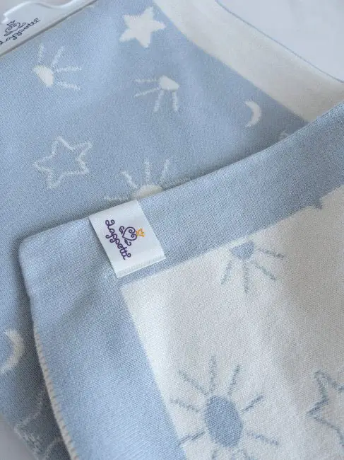 Плед Небесный Lappetti, вязаный, голубой, арт. 2026/1