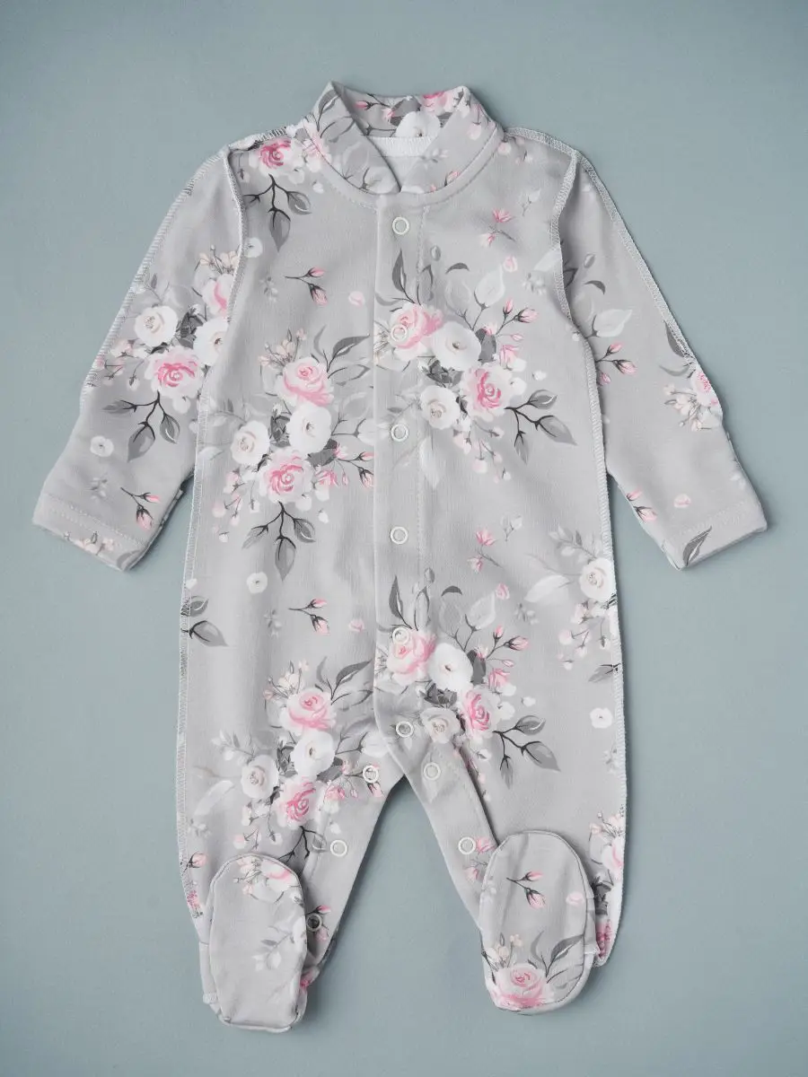 Комбинезон Little Star Цветы серый 62