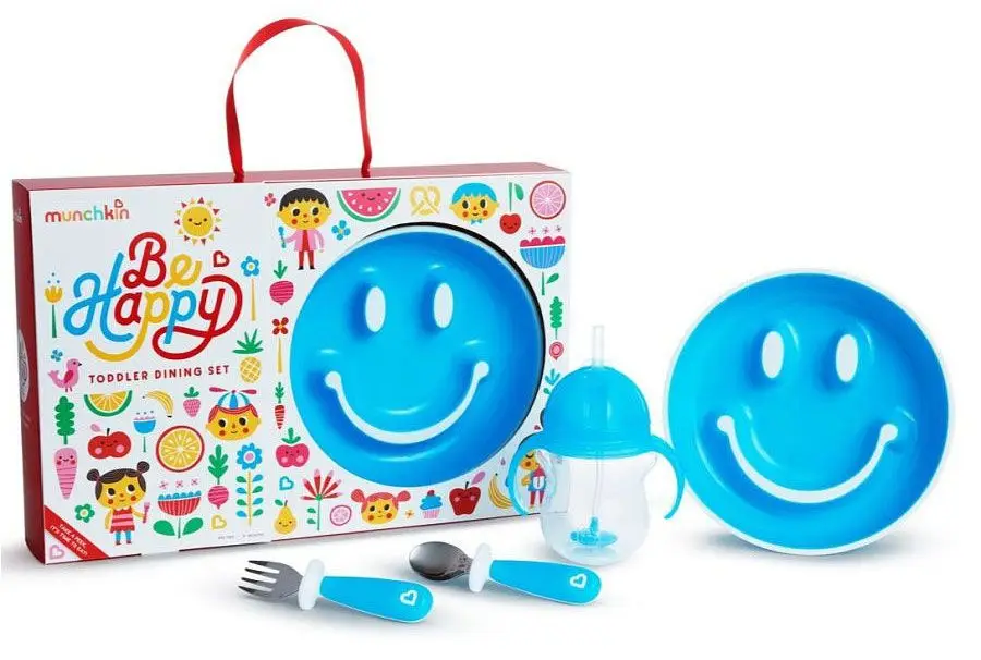 Набор посуды Munchkin Be Happy голубой