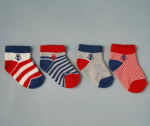 Фотография товара Носочки короткие Little Star Эй, Моряк красный/белый/синий 4 пары 7-9 см