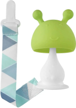 Фотография товара Прорезыватель силиконовый  Грибочек  Roxy Kids с держателем, в футляре, салатовый