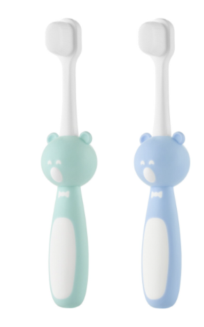 Фотография товара Зубная щетка для детей "Мишка" ультрамягкая, 10.000 щетинок, 2шт. Минт+Голубой