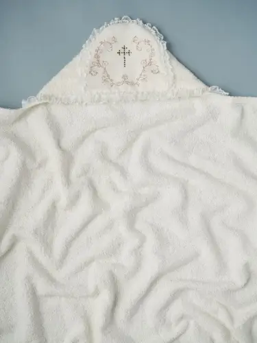 Пеленка с капюшоном Little Star Узоры шампань 75х100 см