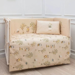 Комплект 6 предметов для прямоугольной кроватки Lappetti village, бежевый