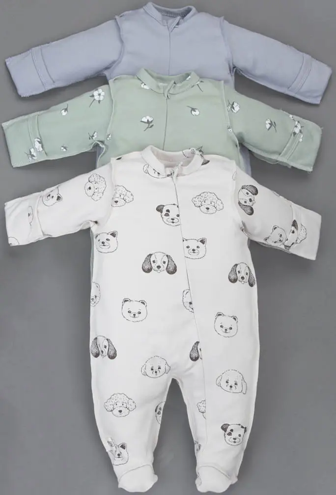 Комбинезон слип Мягкий Хлопок KiDi kids, 3 шт/уп, р. 16, рост 50-56 см