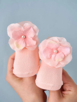 Фотография товара Носочки трикотажные Little Star "Цветочек", персик, 6 см