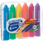 Набор мелков Bondibon 6 цветов в пластиковой коробочке, цветные