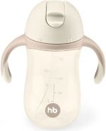 Фотография товара Поильник с трубочкой и ручками Happy Baby 2.0, 260 мл, milky