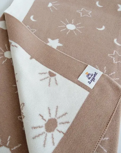 Плед Небесный Lappetti, вязаный, кофейный