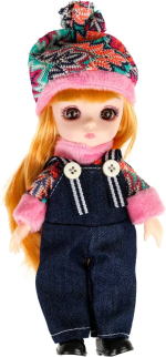 Alisa Kawaii mini 1Toy Кукла 15,2 см с расчёской длинные светлые волосы в шапке Alisa Kawaii mini 1Toy Кукла 15,2 см с расчёской длинные светлые волосы в шапке