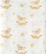 Фотография товара Пеленка муслиновая Little Star, лошадки с цветочками, 125х125 см