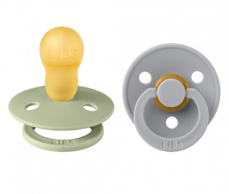 Фотография товара Набор пустышек латексных BIBS Colour, 2 шт. - Sage/Cloud, 18+ мес.