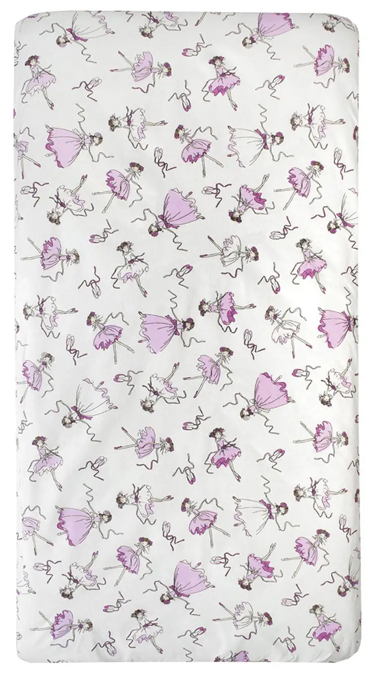 Простыня на резинке AmaroBaby Балерины поплин 125х75х12 см