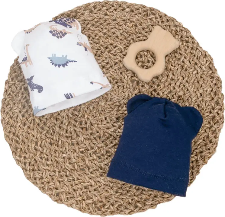 Шапочка легкая с отворотом и ушками KiDi Kids, Малыш Хрустик, 2 шт, на 6-12 мес.