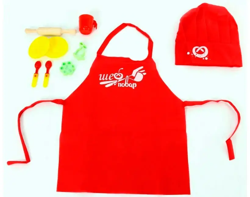 Набор ПК Лидер Кондитер из 11 предметов – фартук, колпак, скалка дер., посуда 6 эл., формочки 2 штуки