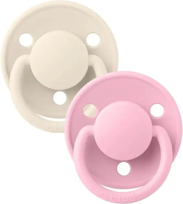 Набор пустышек силиконовых Bibs De Lux, Ivory/Baby Pink, 2 шт