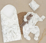 Фотография товара Комплект на выписку 4 предмета KiDi kids Зайкин Плед, лето, р. 16 рост 50-56 см