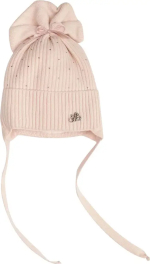 Фотография товара Шапка зимняя с бантиком на завязках Наследник Выжанова, р. 38-40, цв. зефирка