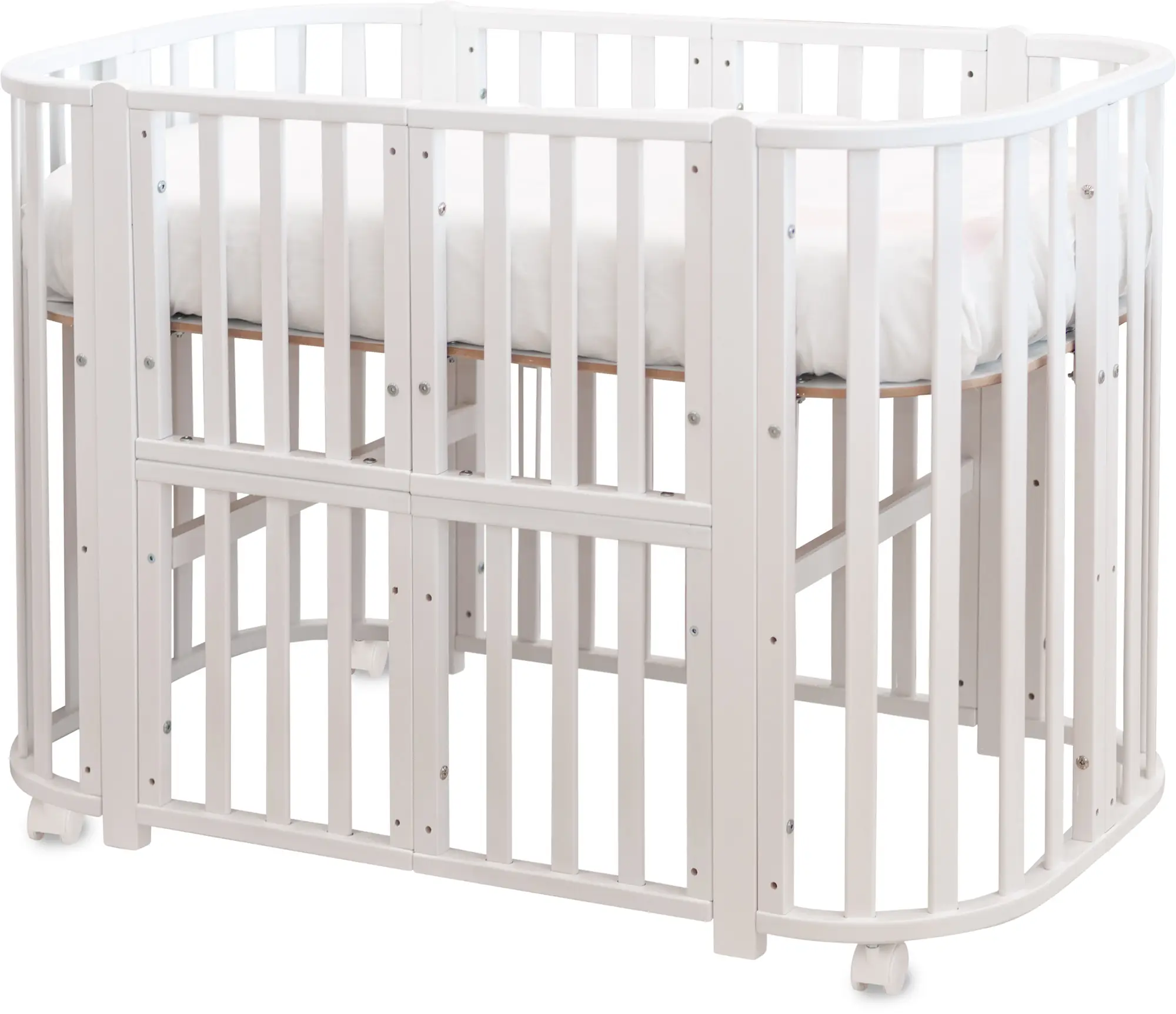 Кроватка Loona Bluebell, белая, стойки – белые