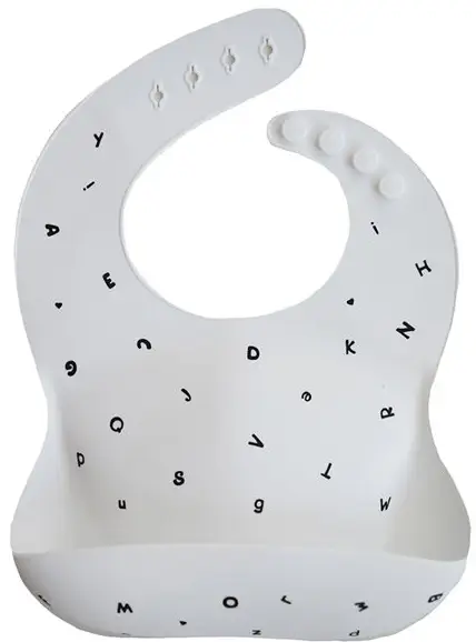 Силиконовый нагрудник Mushie White Letters