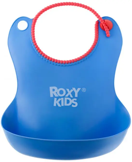 Силиконовый нагрудник для кормления Roxy Kids синий