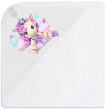 Фотография товара Полотенце с уголком и принтом Luxury Baby Единорожка