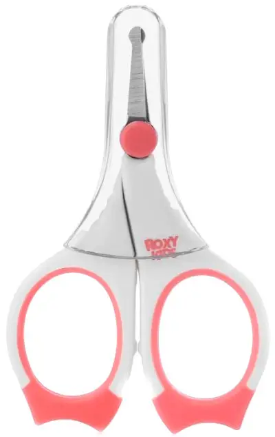 Маникюрные ножницы для новорожденных с прорезиненными ручками ROXY KIDS коралловый