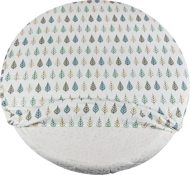 Простыня на резинке круглая AmaroBaby Exclusive Creative Collection Leaves (75х75х12 см) сатин