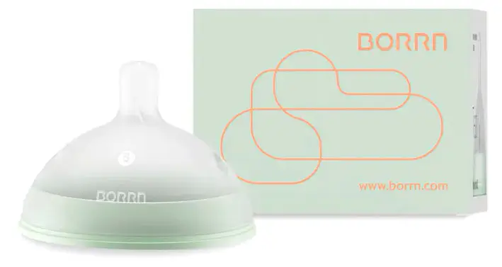 Силиконовая сменная соска для бутылочки для кормления BORRN с медленным потоком, зеленая 0+