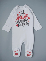 Фотография товара Комбинезон на молнии Little Star Я люблю бабушку и дедушку белый 68