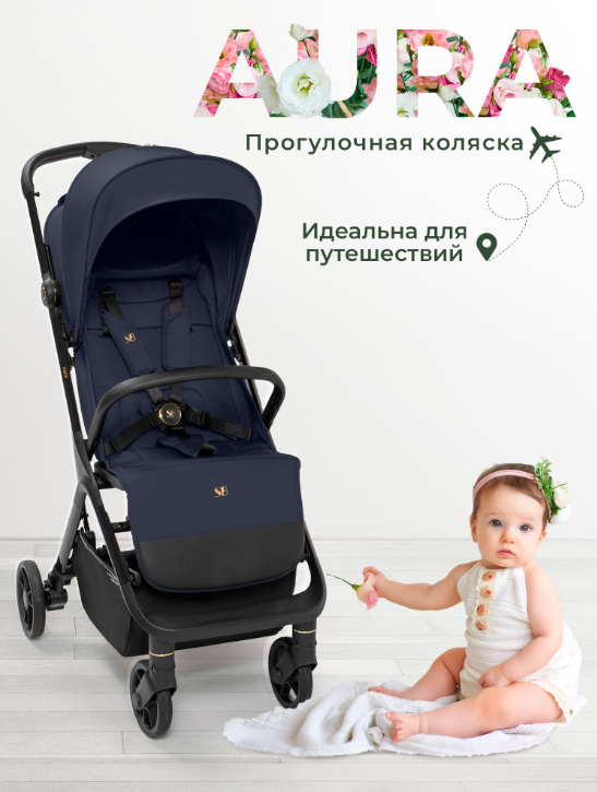 Фотография товара Прогулочная коляска Sweet Baby Aura Dark Blue