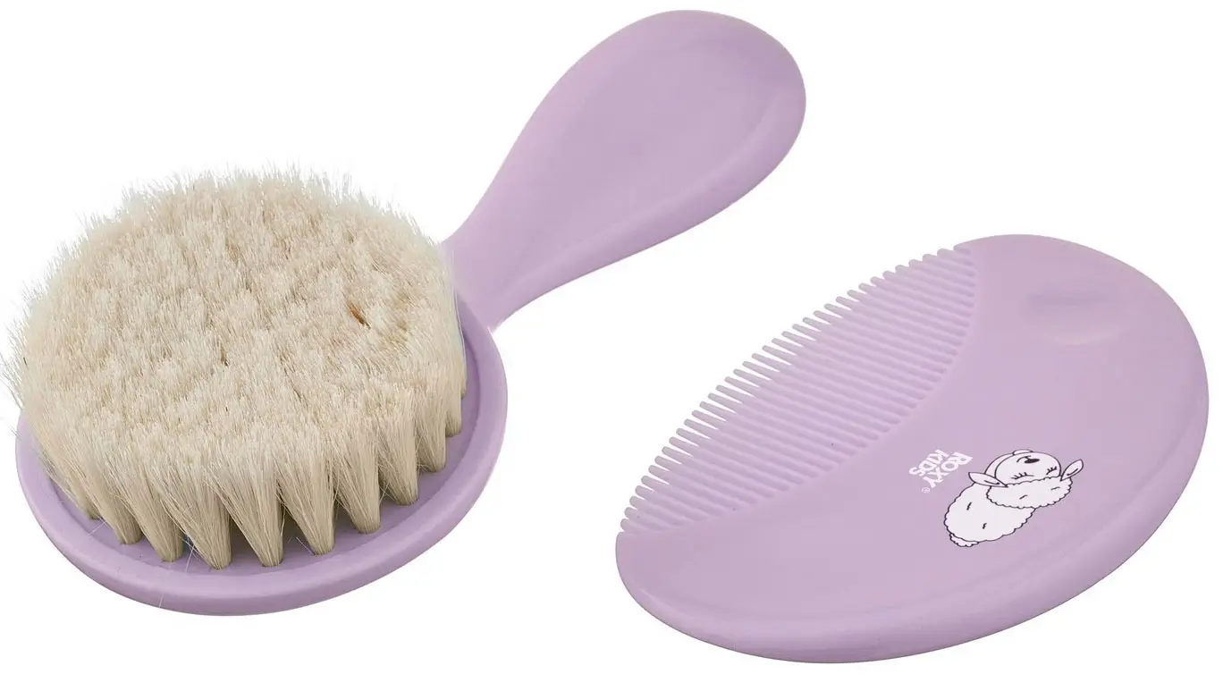 Мягкая расческа-щётка и гребешок Roxy Kids Ворс из овечьей шерсти, лавандовый