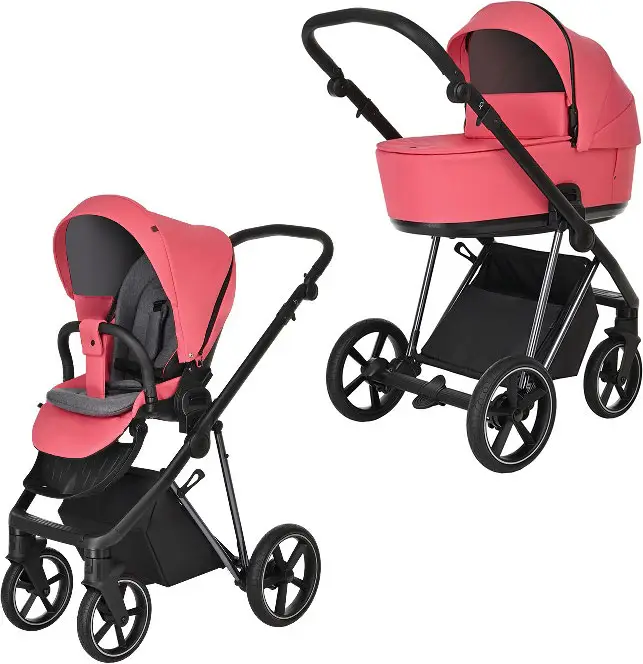 Коляска 2 в 1 Roan Sol Luxury короб, прогулка Viva Magenta/Gold/ручка черная, 2 места