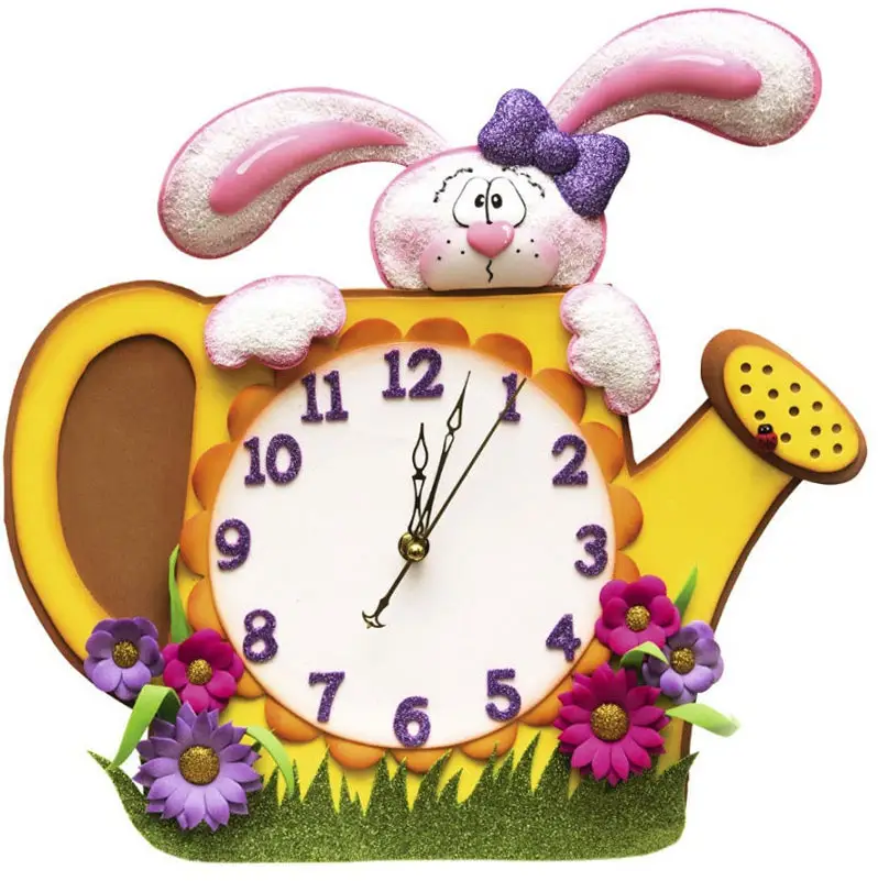 Волшебная Мастерская Набор для создания часов из фоамирана Зайка в лейке (ЧФ-01)