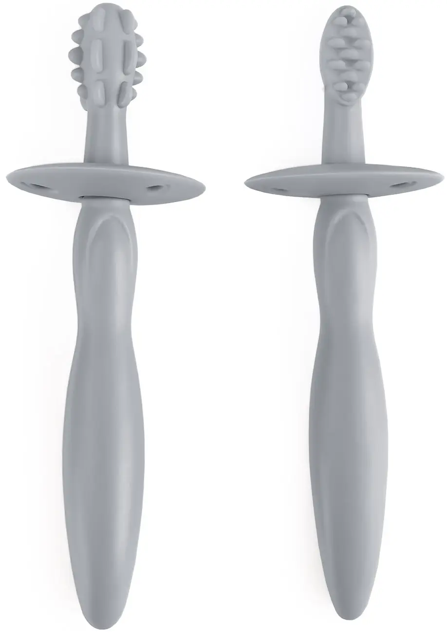 Набор силиконовых зубных щеток Happy Baby aqua