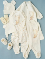 Фотография товара Комплект 8 предметов "Мишка Малыш" в коробке Little Star, крем, р.56-62