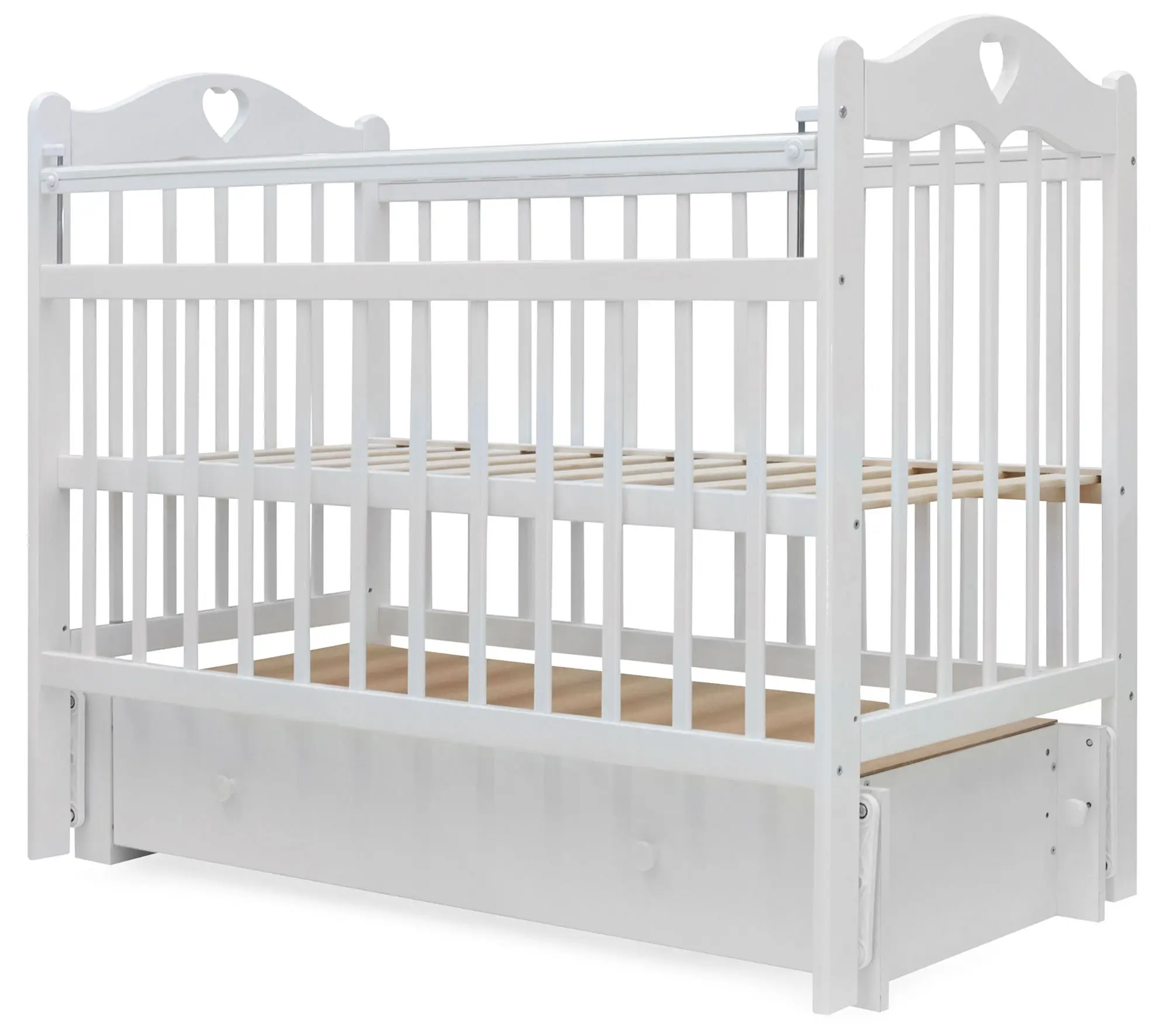 Кроватка Incanto Sofi маятник универсальный, а/стенка, c ящиком, цвет белый