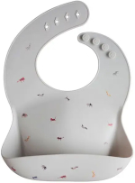 Фотография товара Силиконовый нагрудник Mushie Grey Safari