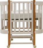 Фотография товара Кровать Incanto трансформер 3в1 маятник продольный, цвет белый, стойки бук