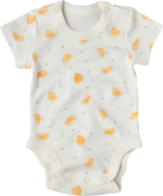 Фотография товара Боди короткий рукав Little Star Цыплята интерлок, крем 74